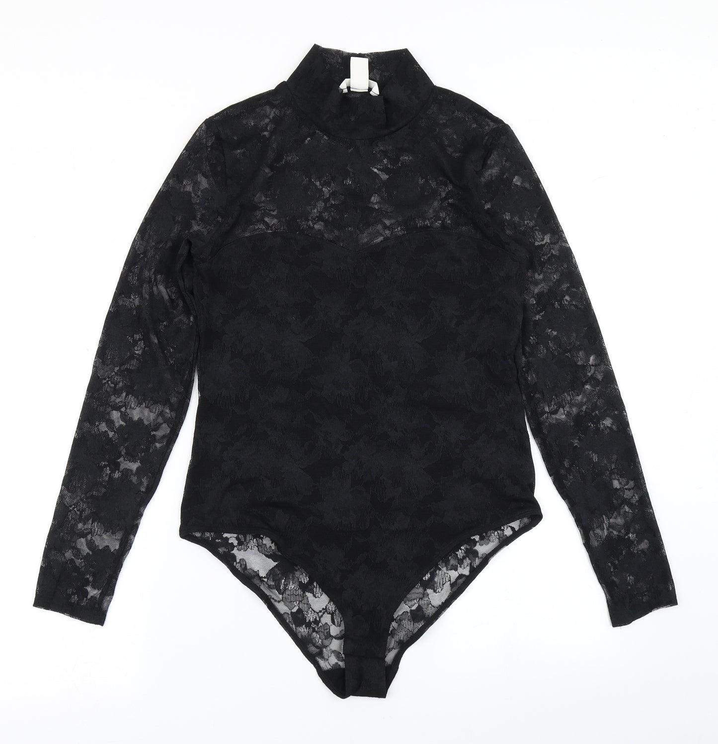 H&M Womens Black  Lace Bodysuit One-Piece Size M