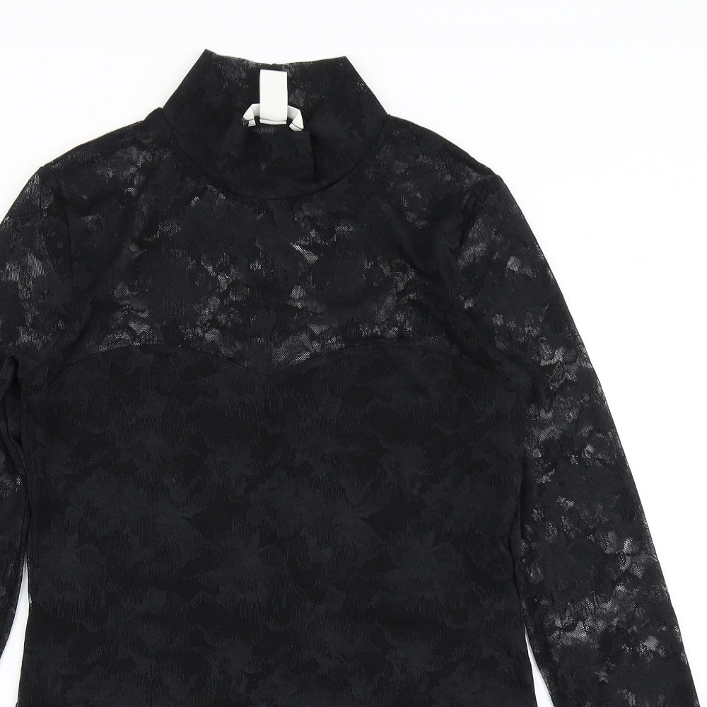 H&M Womens Black  Lace Bodysuit One-Piece Size M