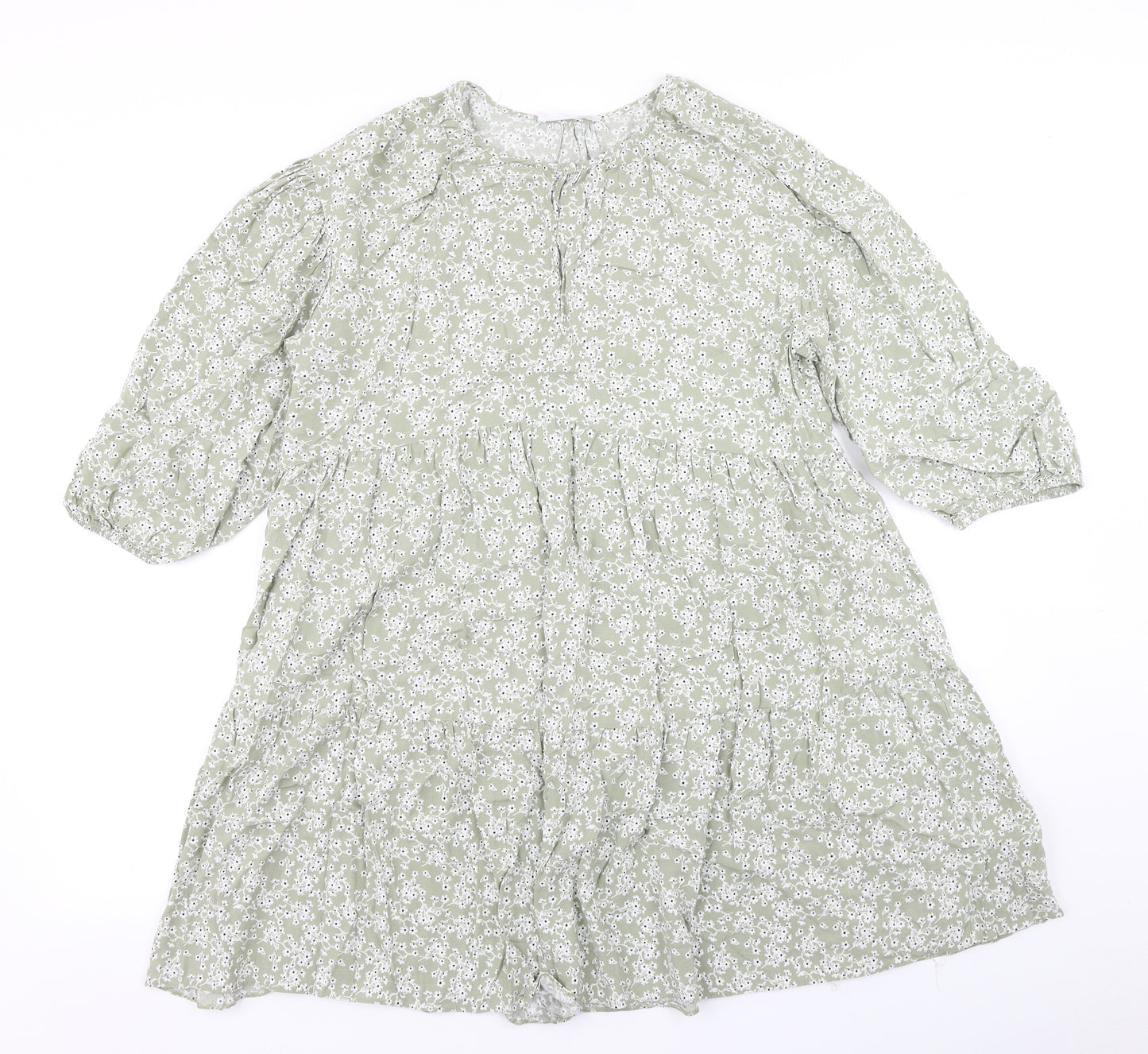 Primark Womens Green Floral  A-Line  Size 12