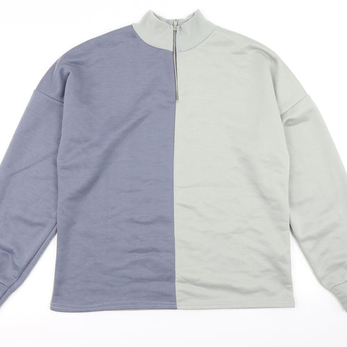 Boohoo Womens Green Colourblock  Pullover Sweatshirt Size 12