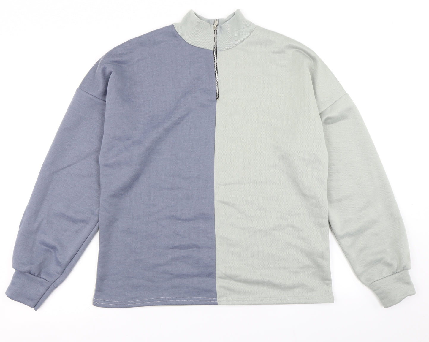 Boohoo Womens Green Colourblock  Pullover Sweatshirt Size 12