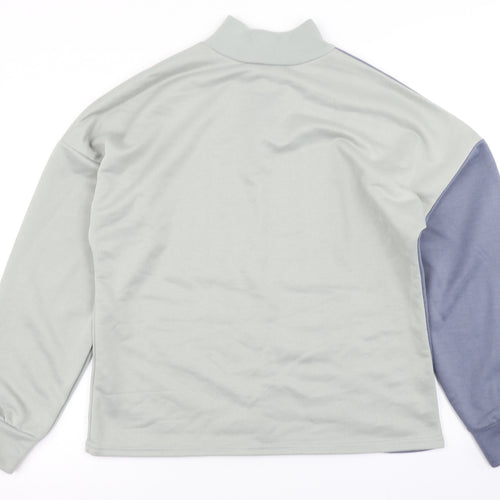 Boohoo Womens Green Colourblock  Pullover Sweatshirt Size 12