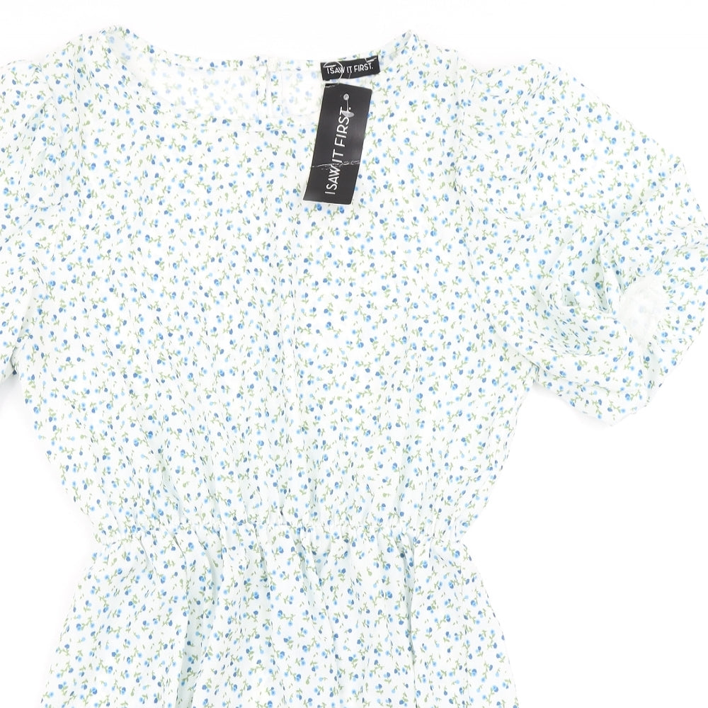 I SAW IT FIRST Womens White Floral  Skater Dress  Size 10