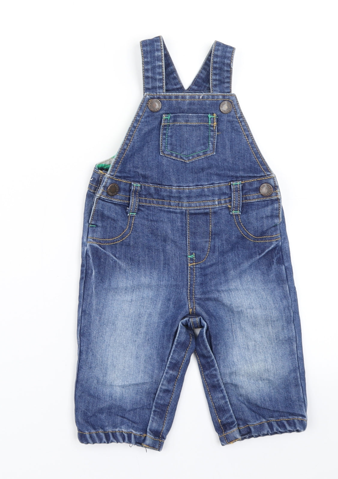 Mini Club Boys Blue  Denim Dungaree One-Piece Size 3-6 Months