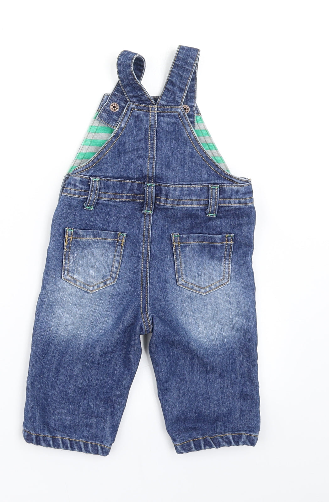 Mini Club Boys Blue  Denim Dungaree One-Piece Size 3-6 Months