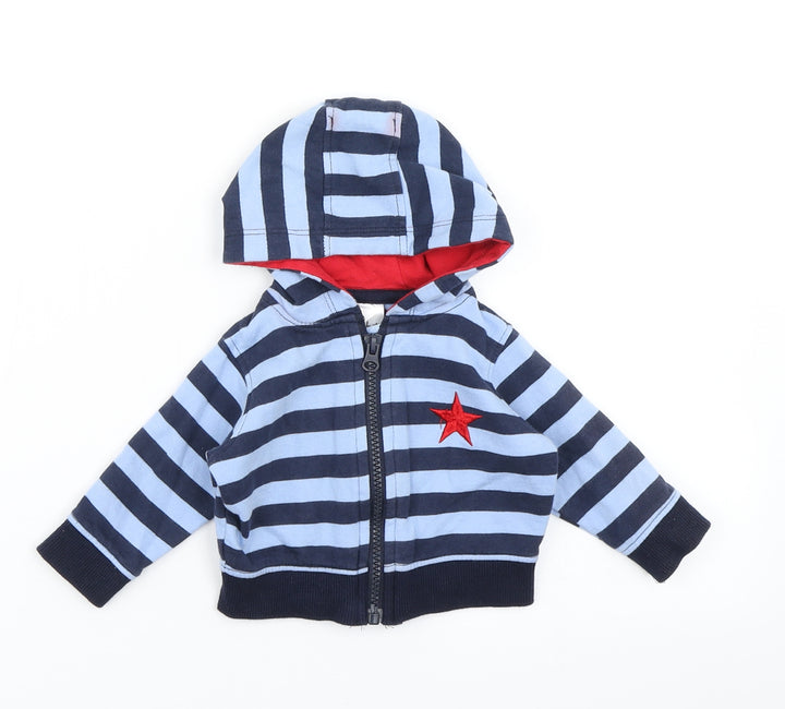 Baby Boys Blue Striped Jacket Size 0-3 Months