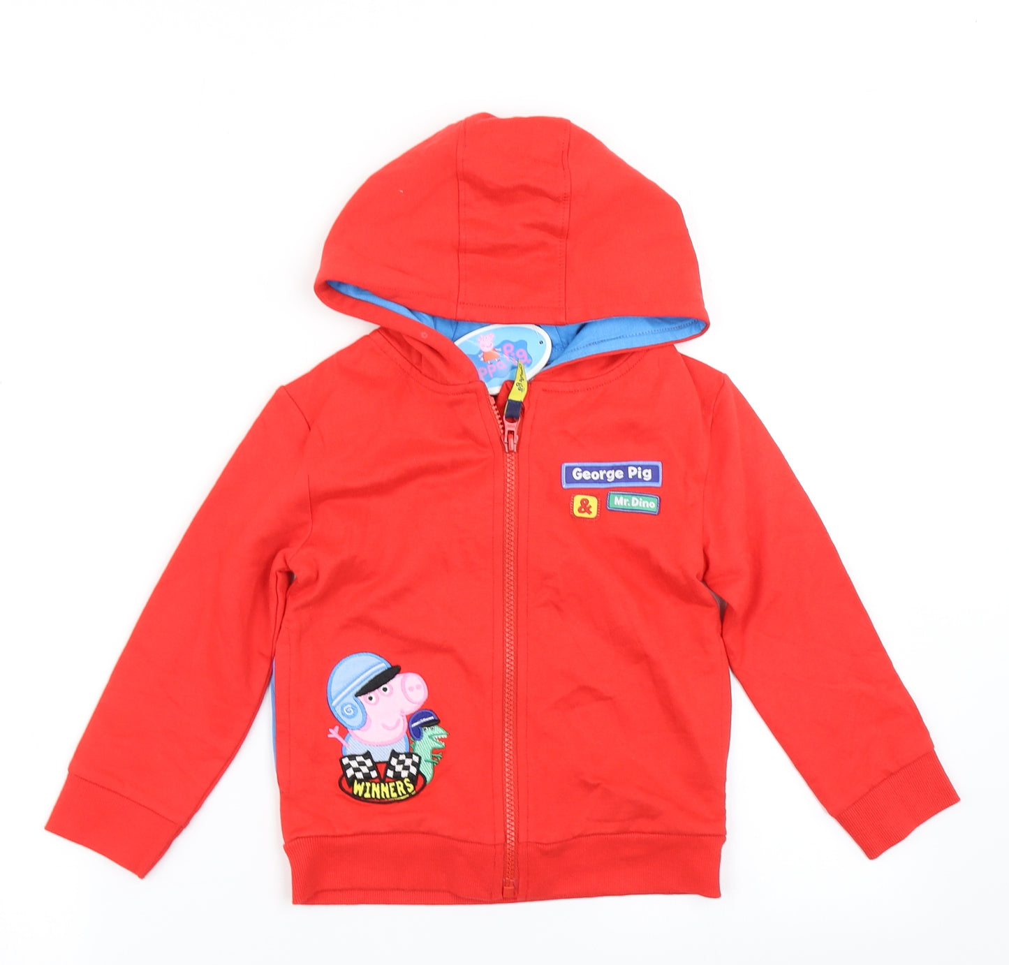 Peppa Pig Boys Red   Full Zip Hoodie Size 2-3 Years  - George pIG