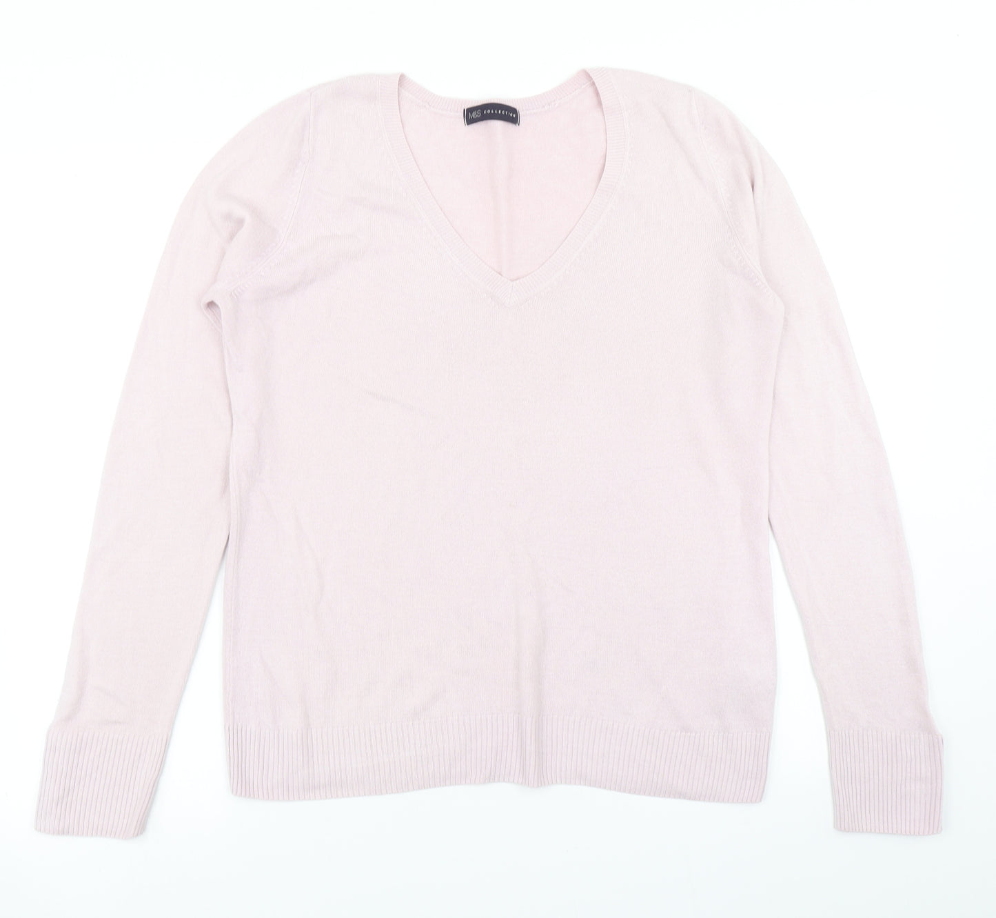 M&S Womens Pink  Knit Pullover Jumper Size 10