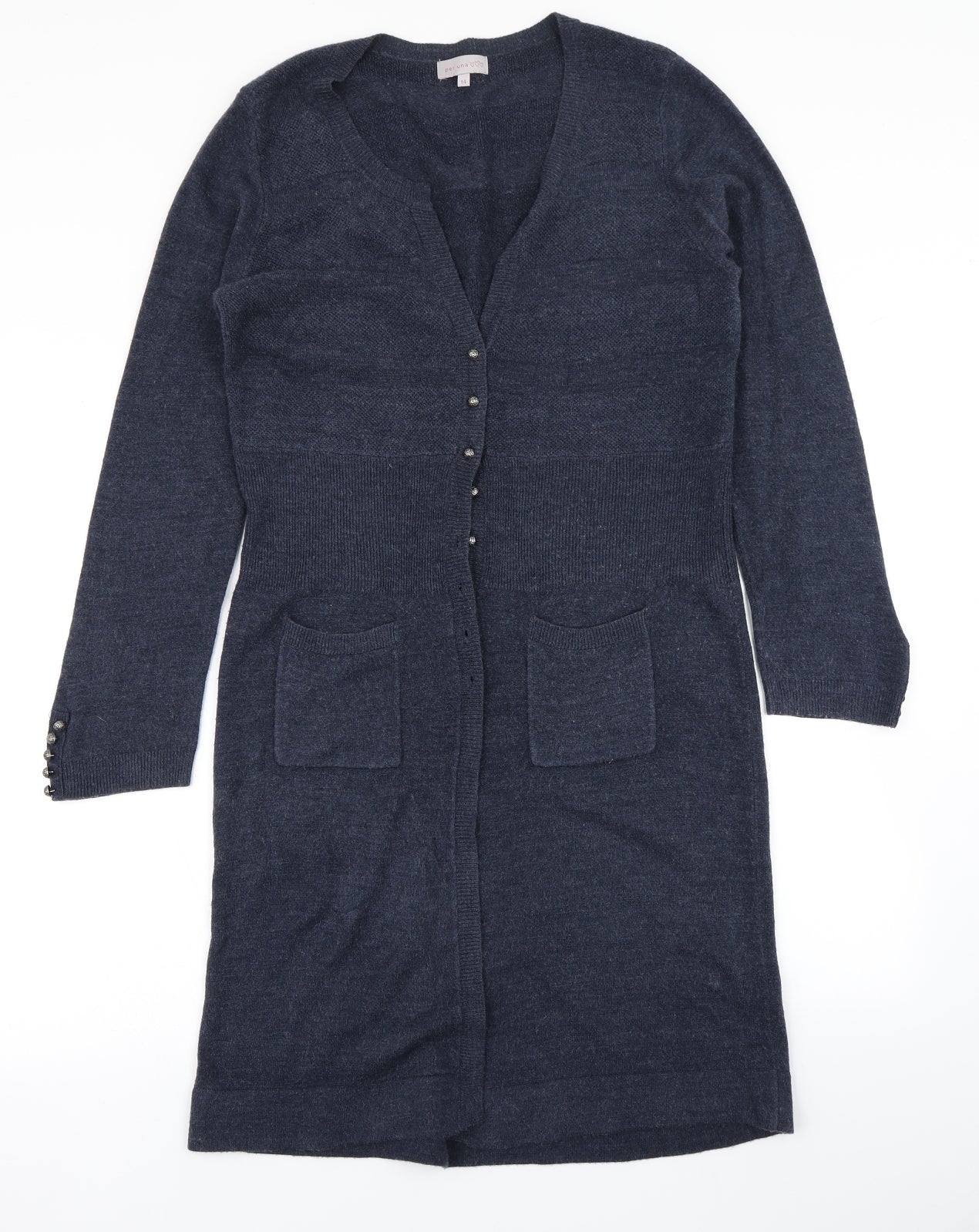 Per Una Womens Blue  Knit Cardigan Jumper Size 14