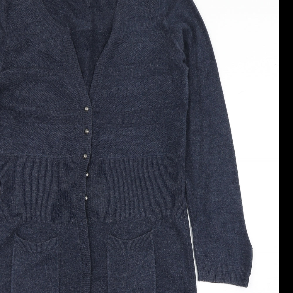 Per Una Womens Blue  Knit Cardigan Jumper Size 14