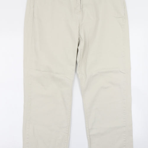 Cotton Traders Womens Beige  Denim Straight Jeans Size 18 L28 in