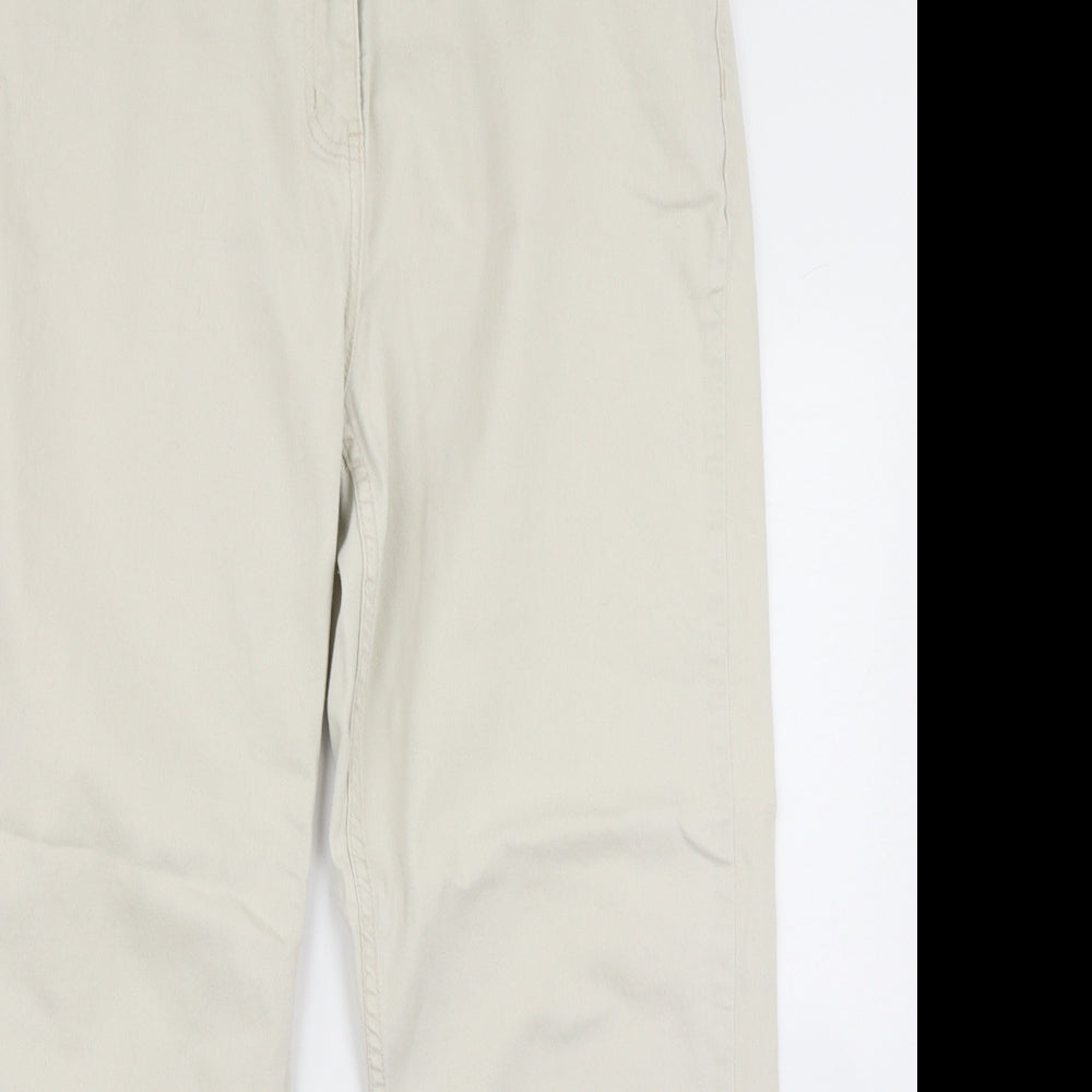 Cotton Traders Womens Beige  Denim Straight Jeans Size 18 L28 in
