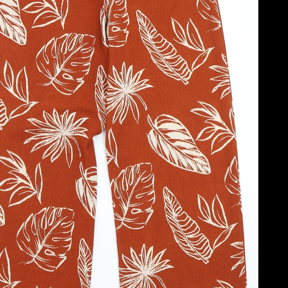 George Womens Brown Floral  Harem Trousers Size 10 L28 in