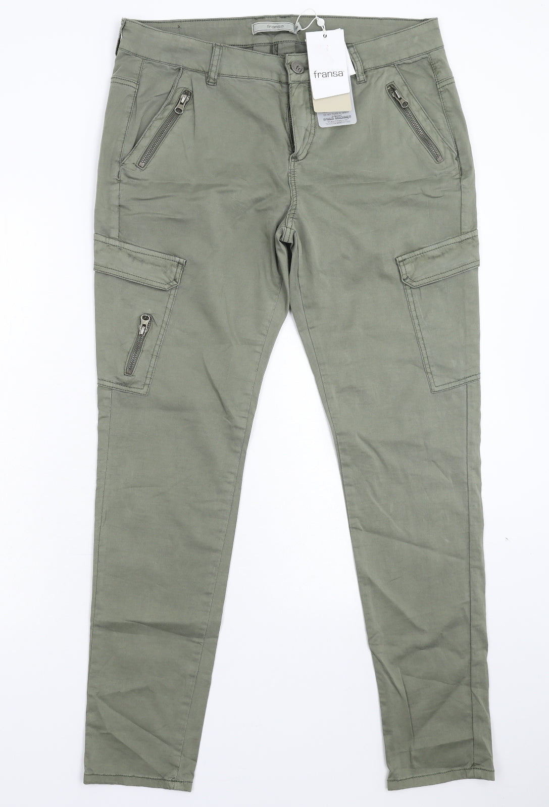 Fransa Womens Green   Cargo Trousers Size 32 in L30 in