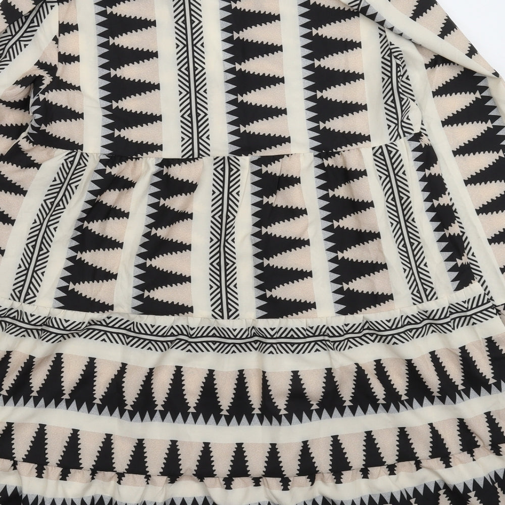 Preworn Womens Multicoloured Geometric  Fit & Flare  Size S