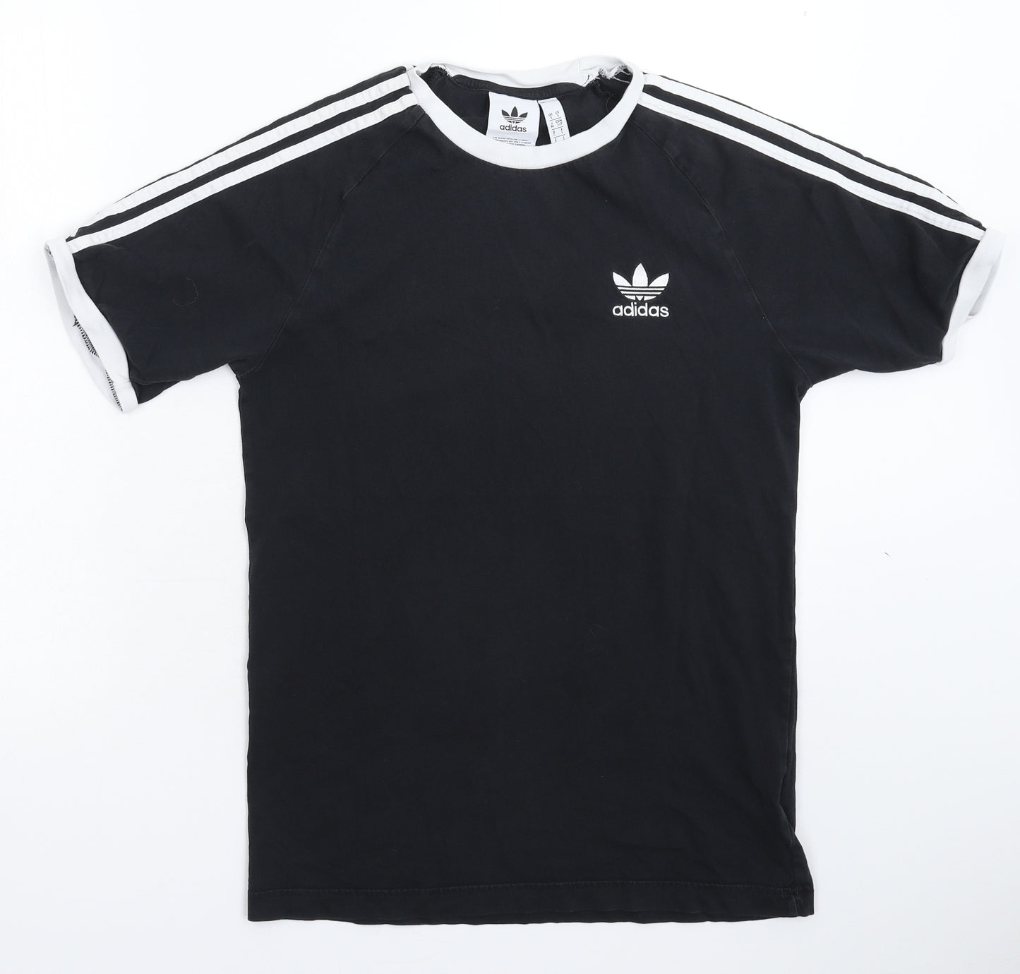 adidas Mens Black Striped   T-Shirt Size S