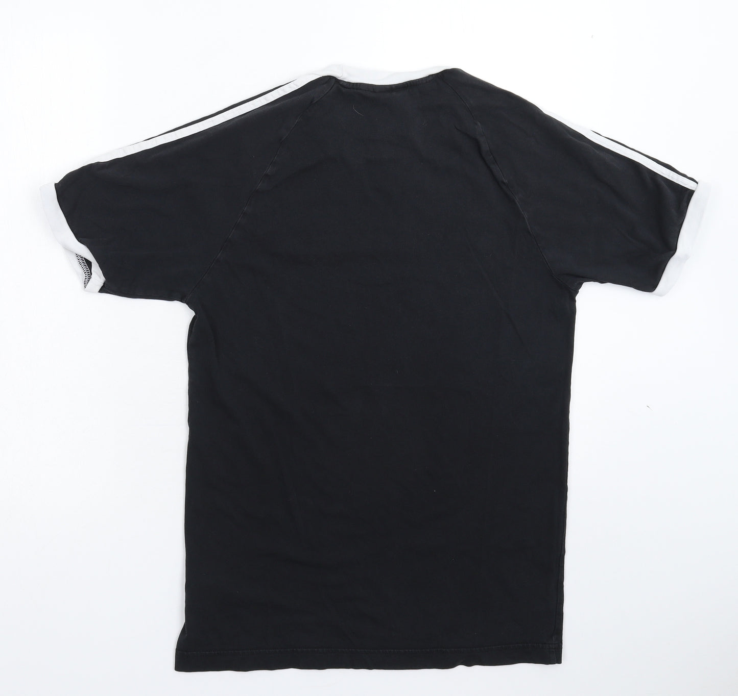 adidas Mens Black Striped   T-Shirt Size S