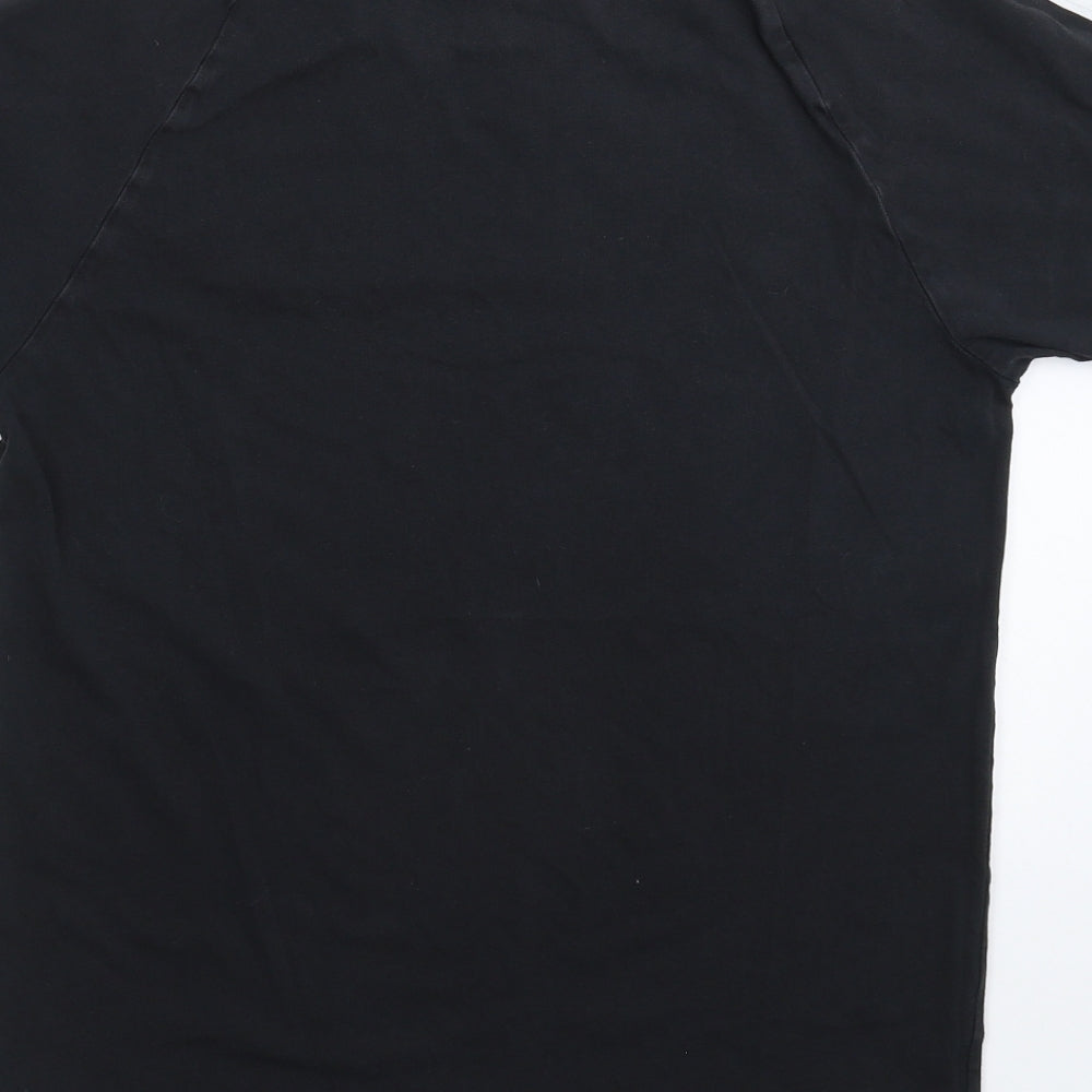 adidas Mens Black Striped   T-Shirt Size S