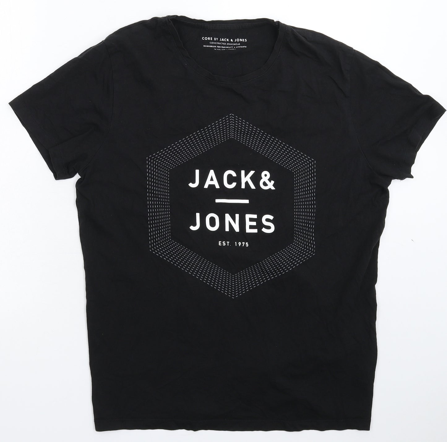 JACK & JONES Mens Black    T-Shirt Size L