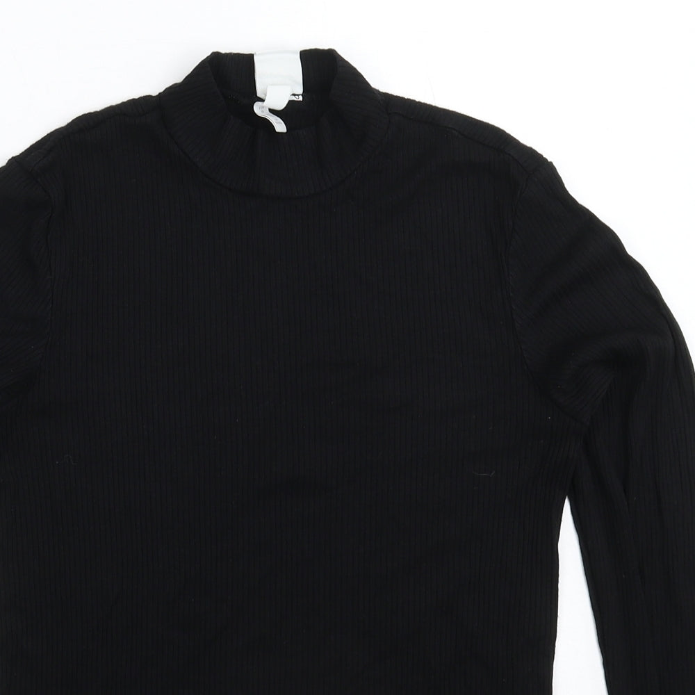 H&M Womens Black  Knit Pullover Jumper Size XS