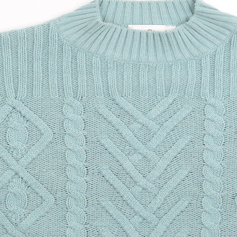 Afibel Womens Blue  Knit Pullover Jumper Size L