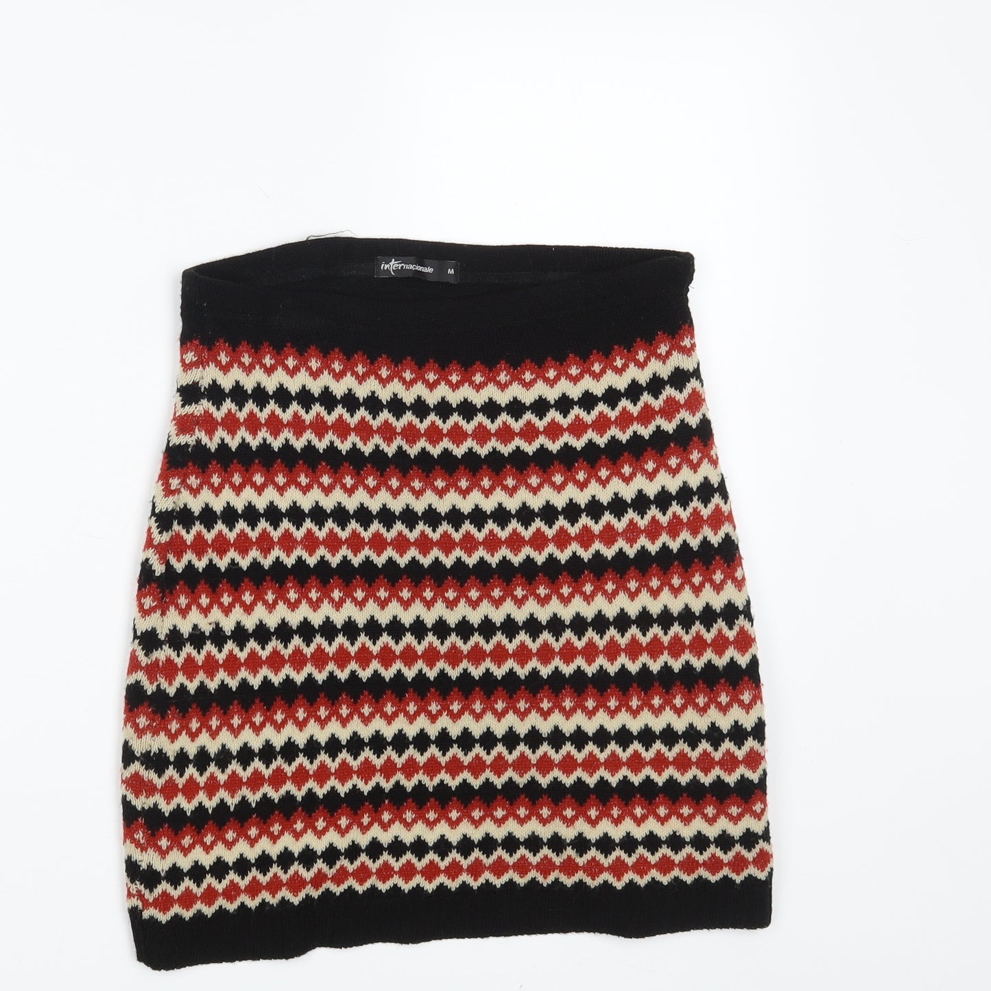 Internacionale Womens Multicoloured Argyle/Diamond  Mini Skirt Size M