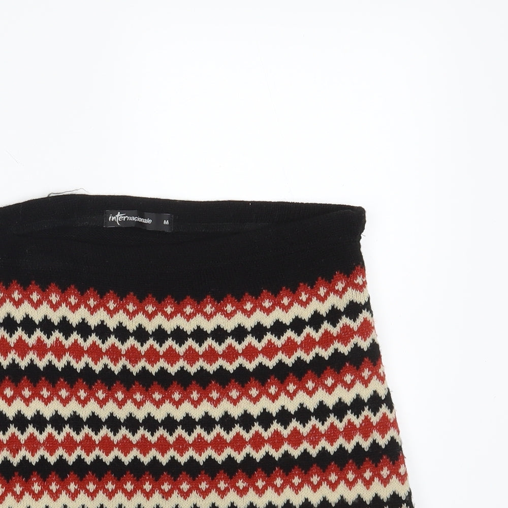 Internacionale Womens Multicoloured Argyle/Diamond  Mini Skirt Size M