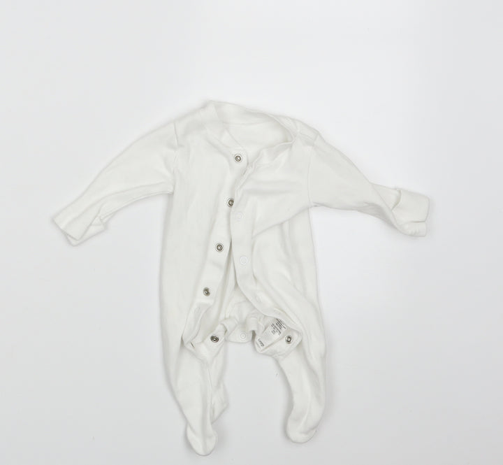 George Baby White Babygrow One-Piece Size Newborn