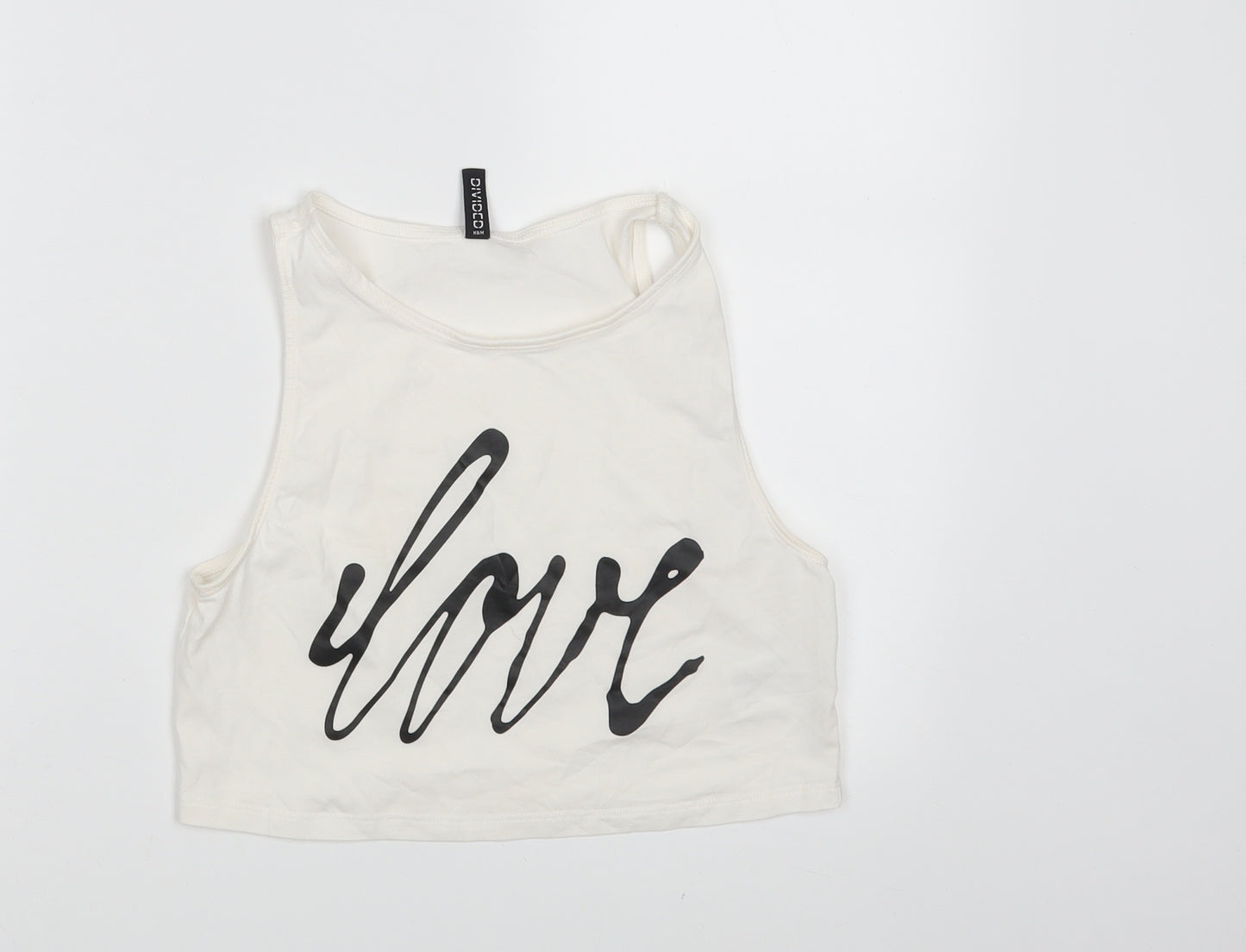 H&M Womens White   Cropped Tank Size M