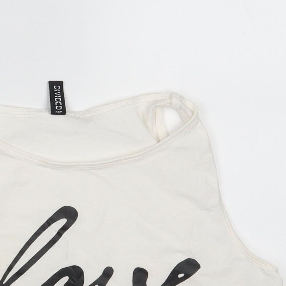 H&M Womens White   Cropped Tank Size M