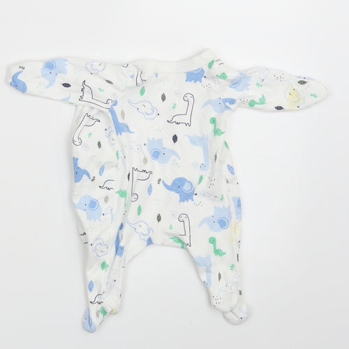 Nutmeg Baby White Animal Print  Romper One-Piece Size Newborn