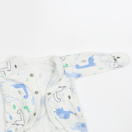 Nutmeg Baby White Animal Print  Romper One-Piece Size Newborn