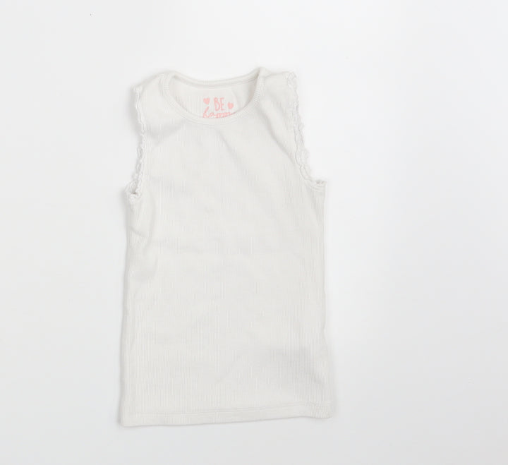 F&F Girls White   Cropped Tank Size 5-6 Years