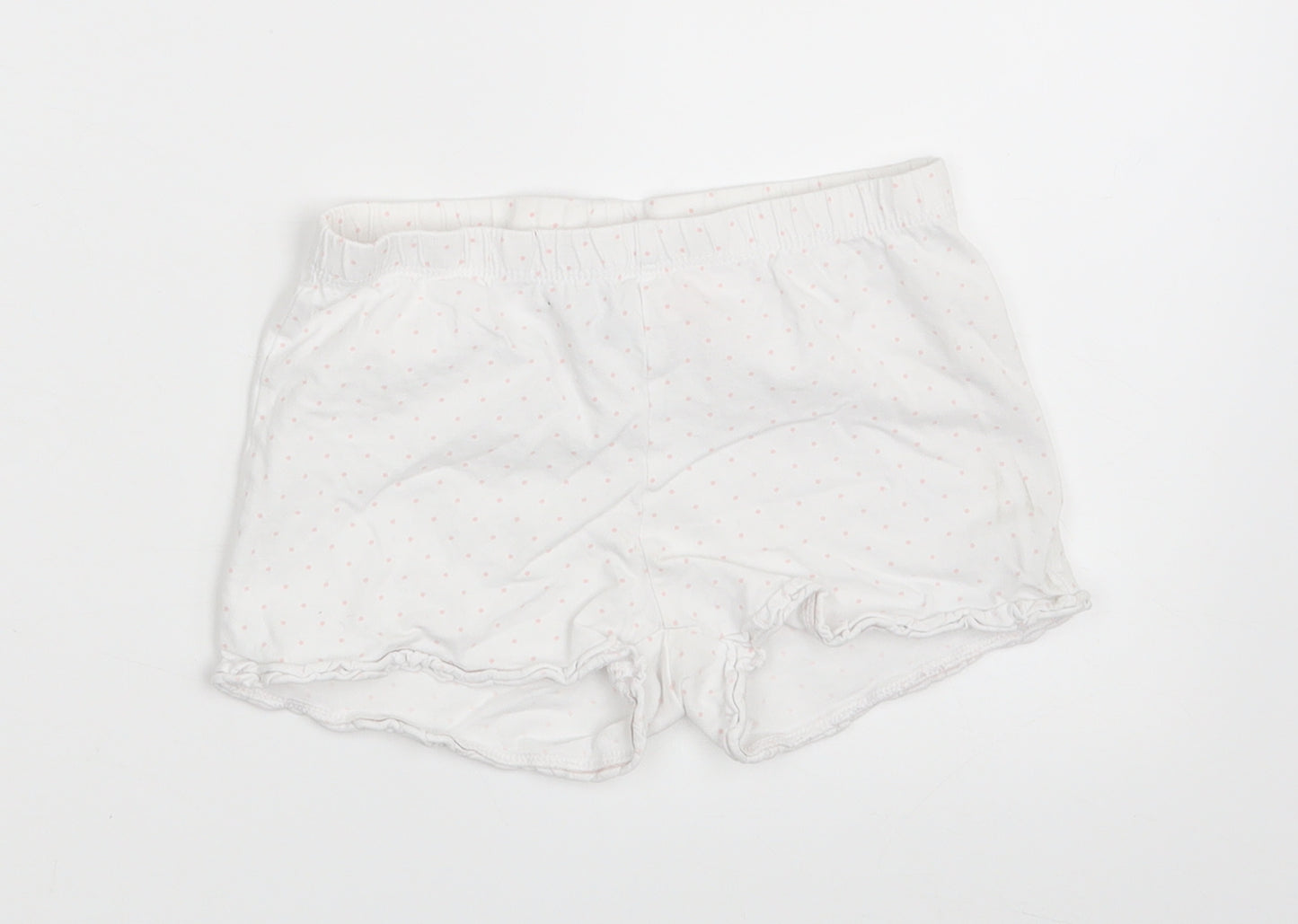 H&M Girls White Polka Dot  Sweat Shorts Size 4-5 Years
