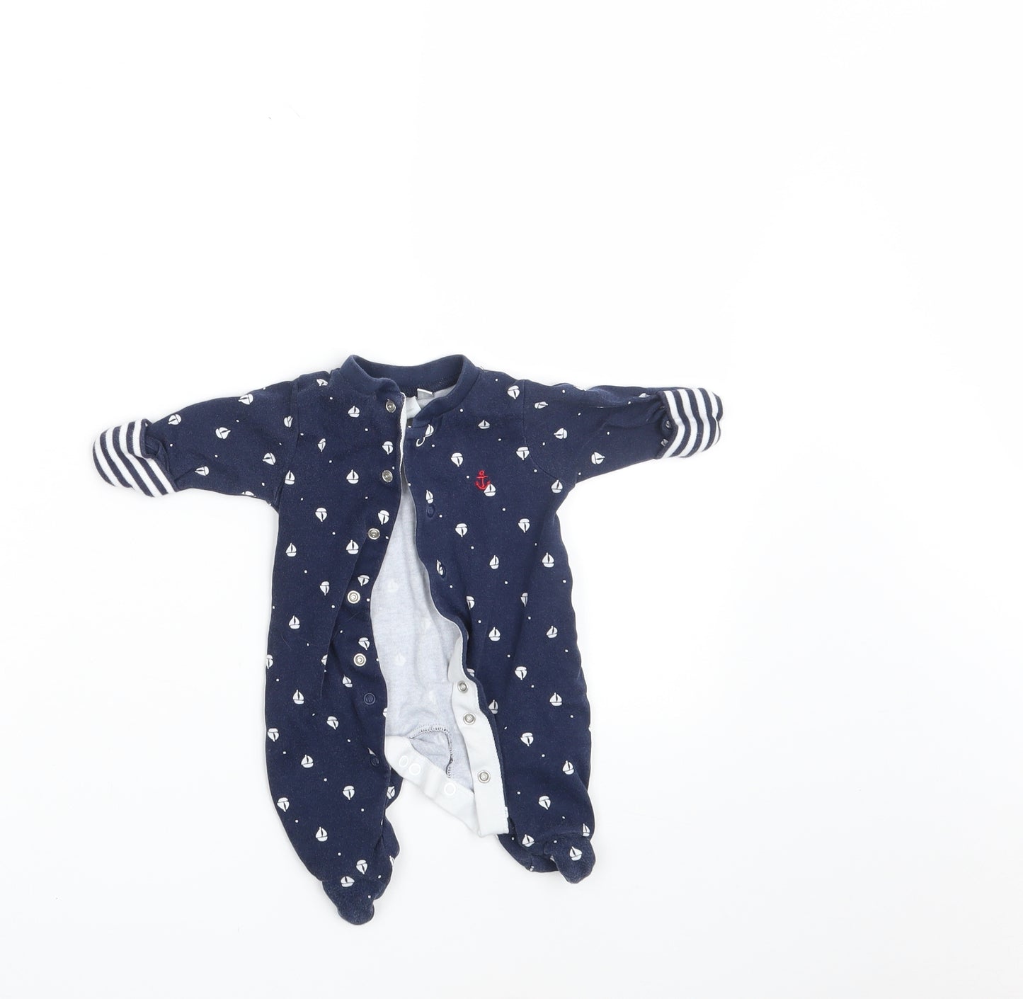 Jasper Conran Baby Blue Geometric  Romper One-Piece Size Newborn