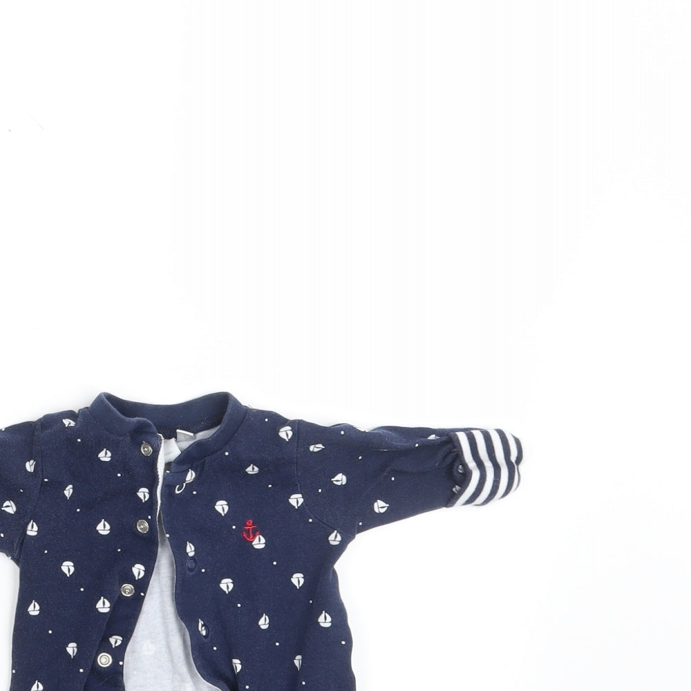 Jasper Conran Baby Blue Geometric  Romper One-Piece Size Newborn