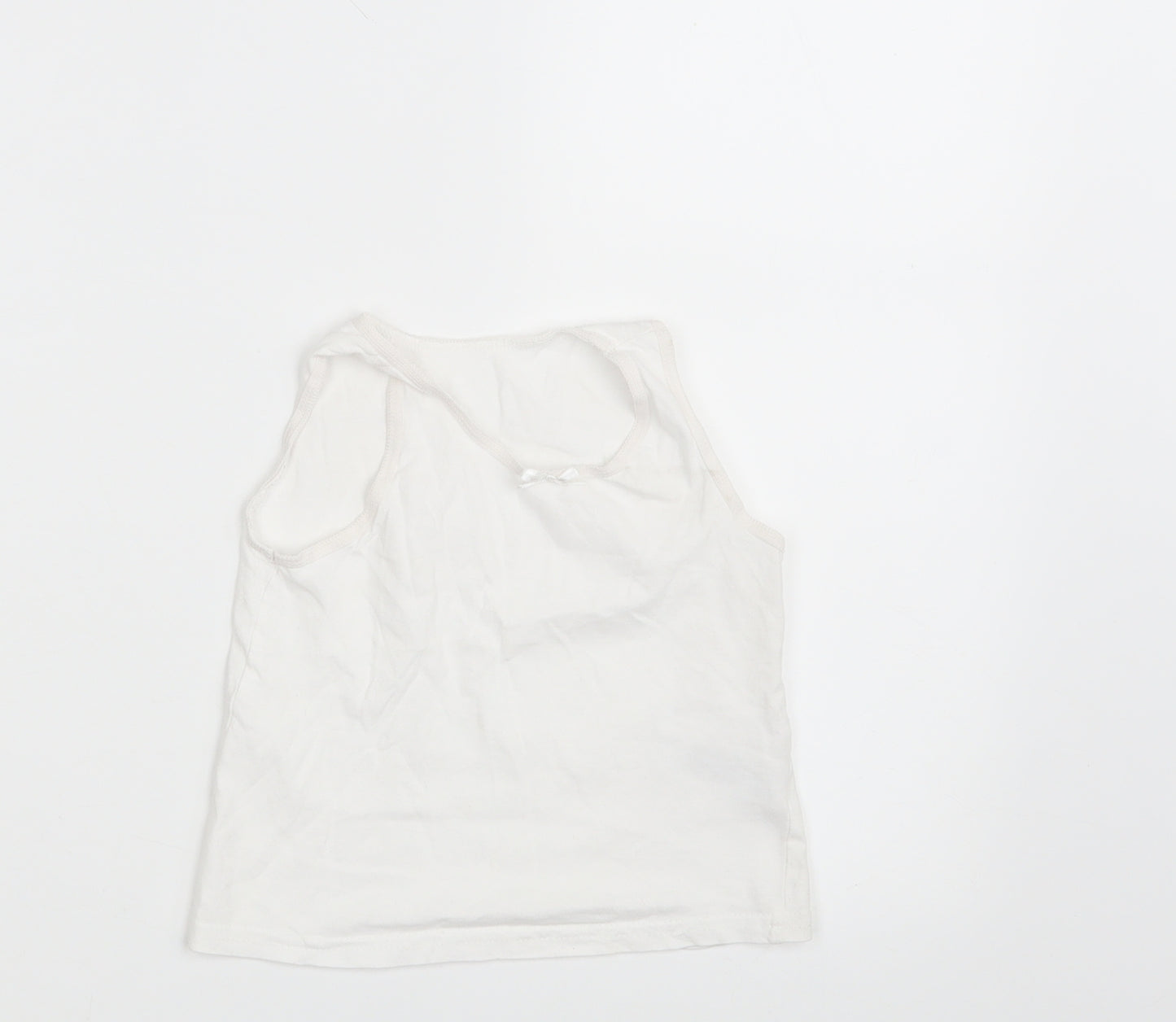 Primark Girls White   Cropped Tank Size 4-5 Years