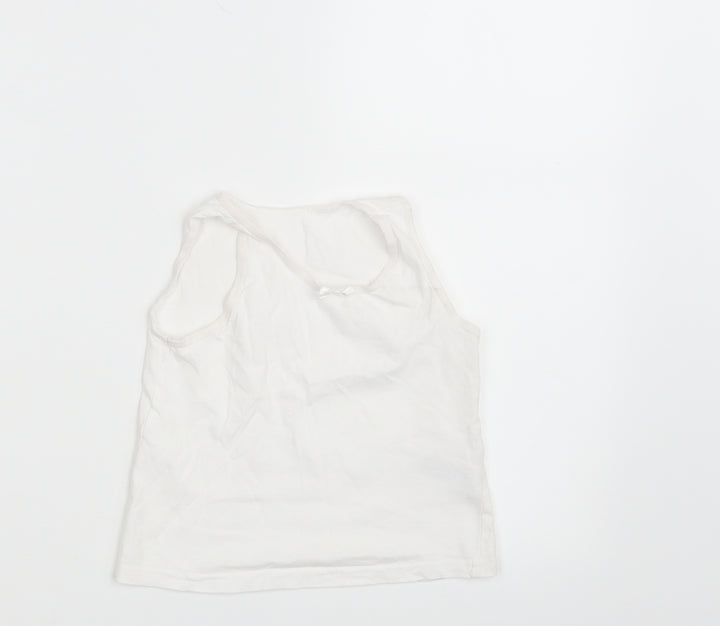 Primark Girls White   Cropped Tank Size 4-5 Years