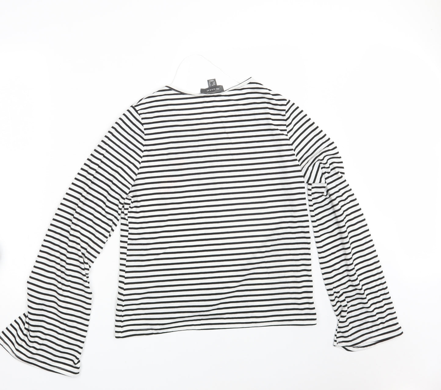 Primark Womens White Striped  Pullover Sweatshirt Size 14