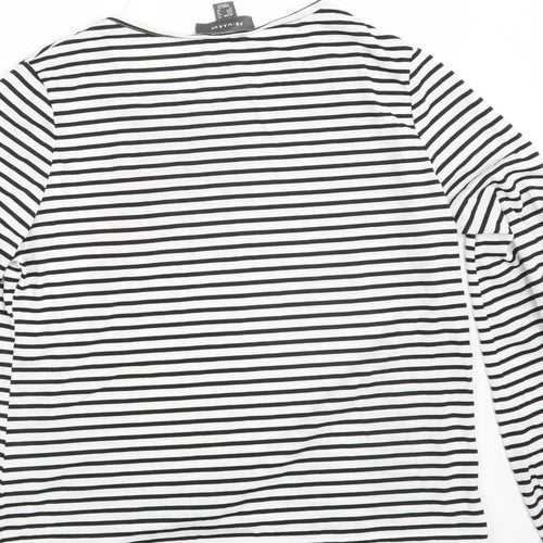 Primark Womens White Striped  Pullover Sweatshirt Size 14
