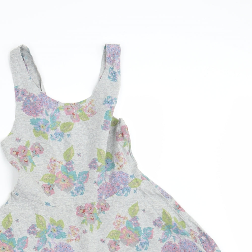 Topshop Womens Grey Floral  A-Line  Size 12