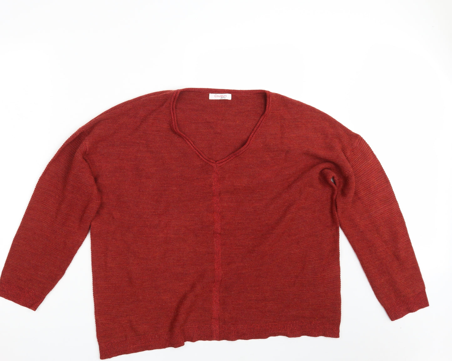 Couleurs & Prix Womens Red  Knit Pullover Jumper Size 22  - Cropped