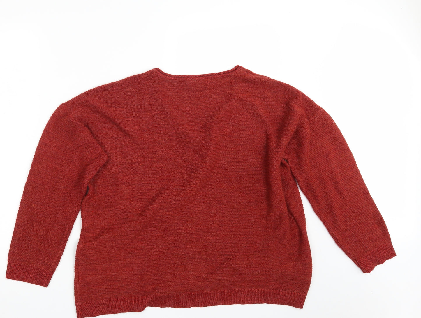 Couleurs & Prix Womens Red  Knit Pullover Jumper Size 22  - Cropped