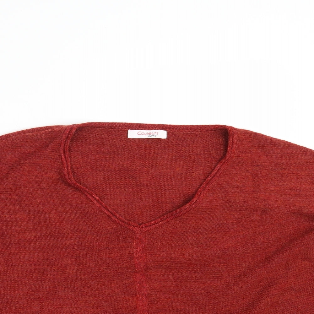 Couleurs & Prix Womens Red  Knit Pullover Jumper Size 22  - Cropped