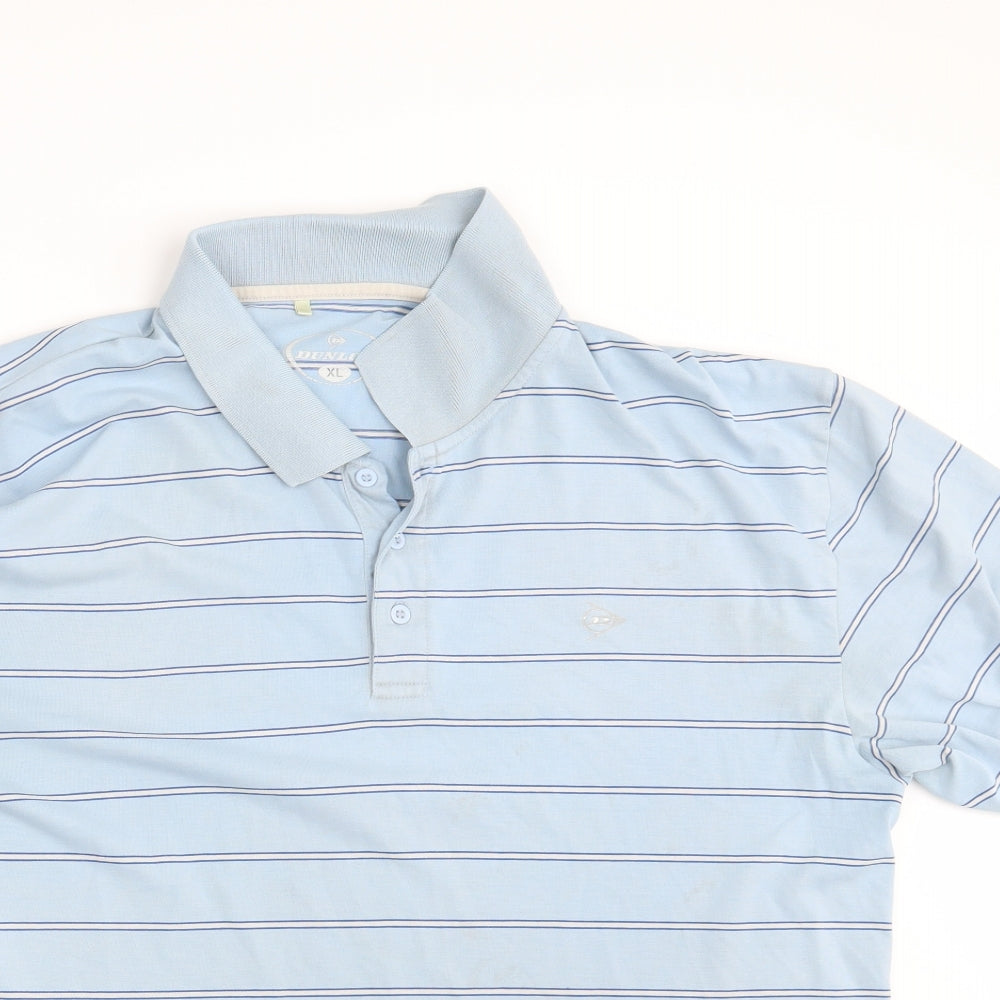 Dunlop Mens Blue Striped   Polo Size XL