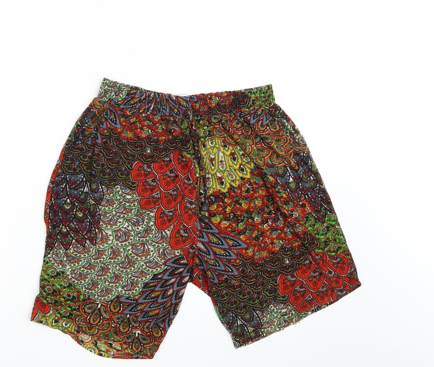 Shi sheng Womens Multicoloured Paisley  Sweat Shorts Size 2XL
