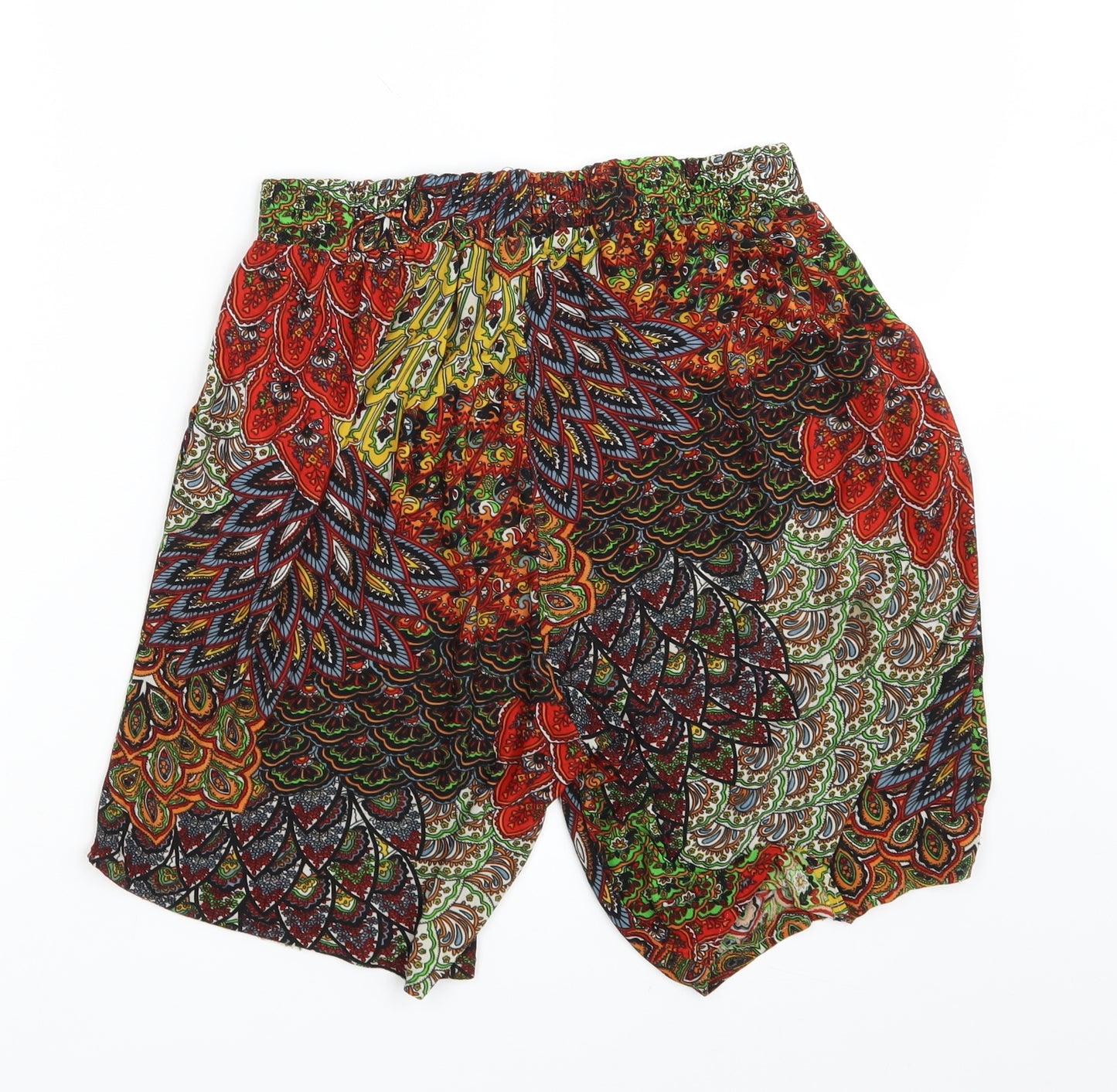 Shi sheng Womens Multicoloured Paisley  Sweat Shorts Size 2XL