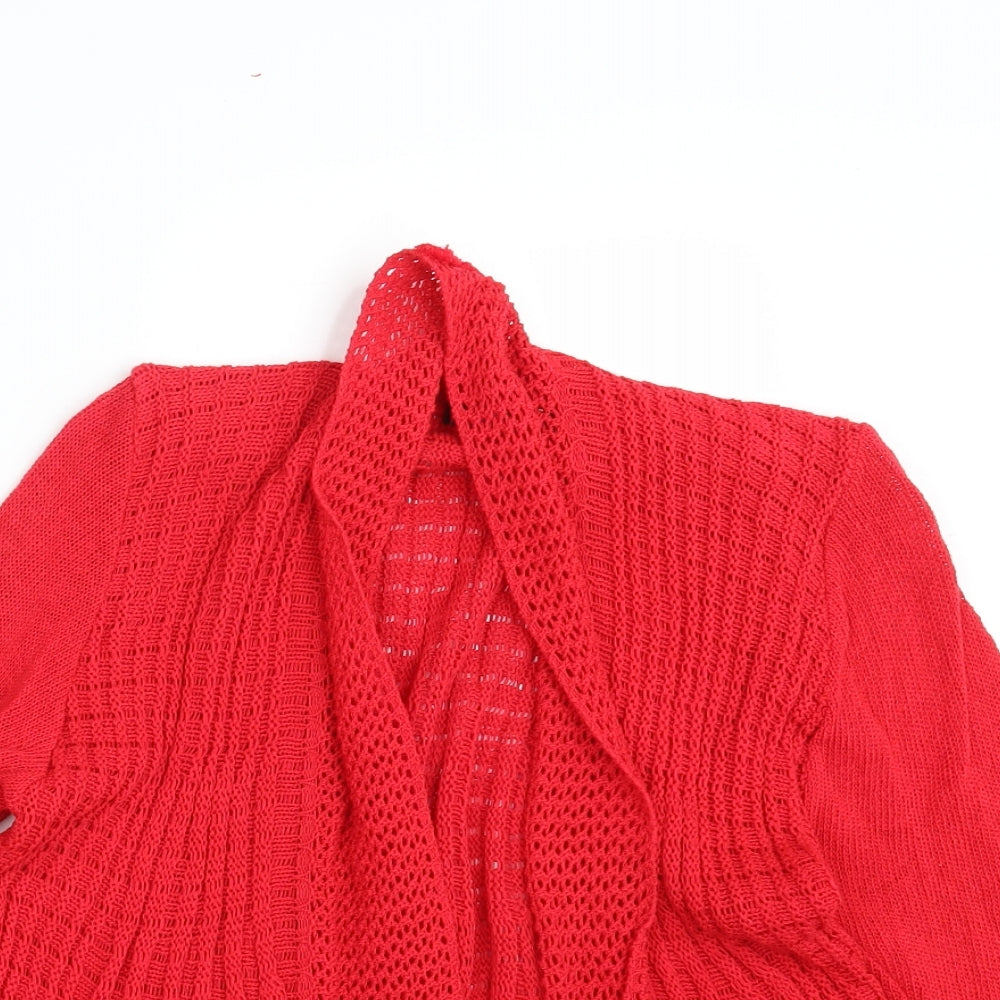 Remel Womens Red  Knit Wrap Jumper Size M