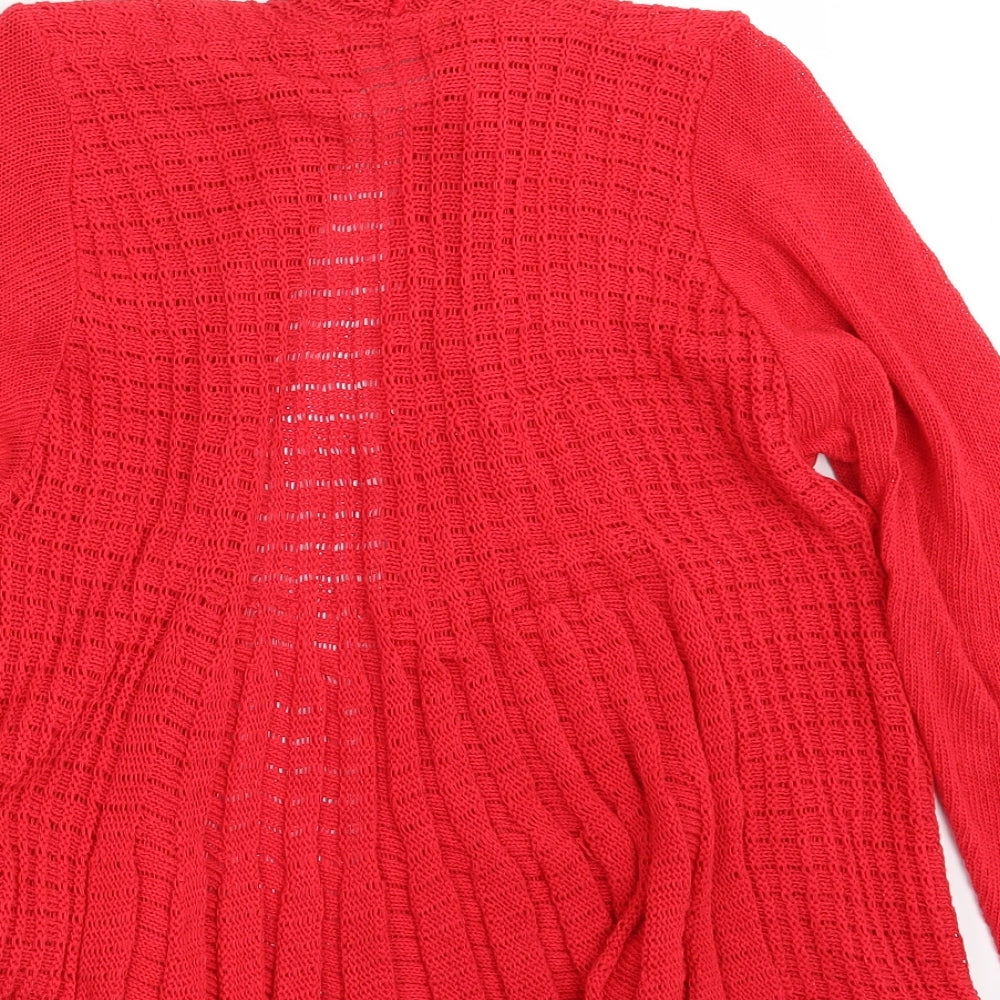 Remel Womens Red  Knit Wrap Jumper Size M