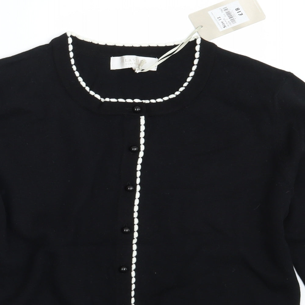 Debenhams Womens Black  Knit Cardigan Jumper Size 12